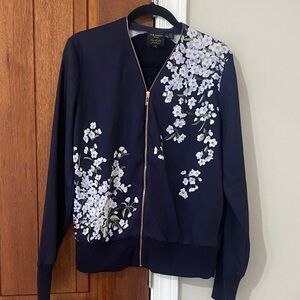 Ted Baker London Navy Floral cardigan jacket.